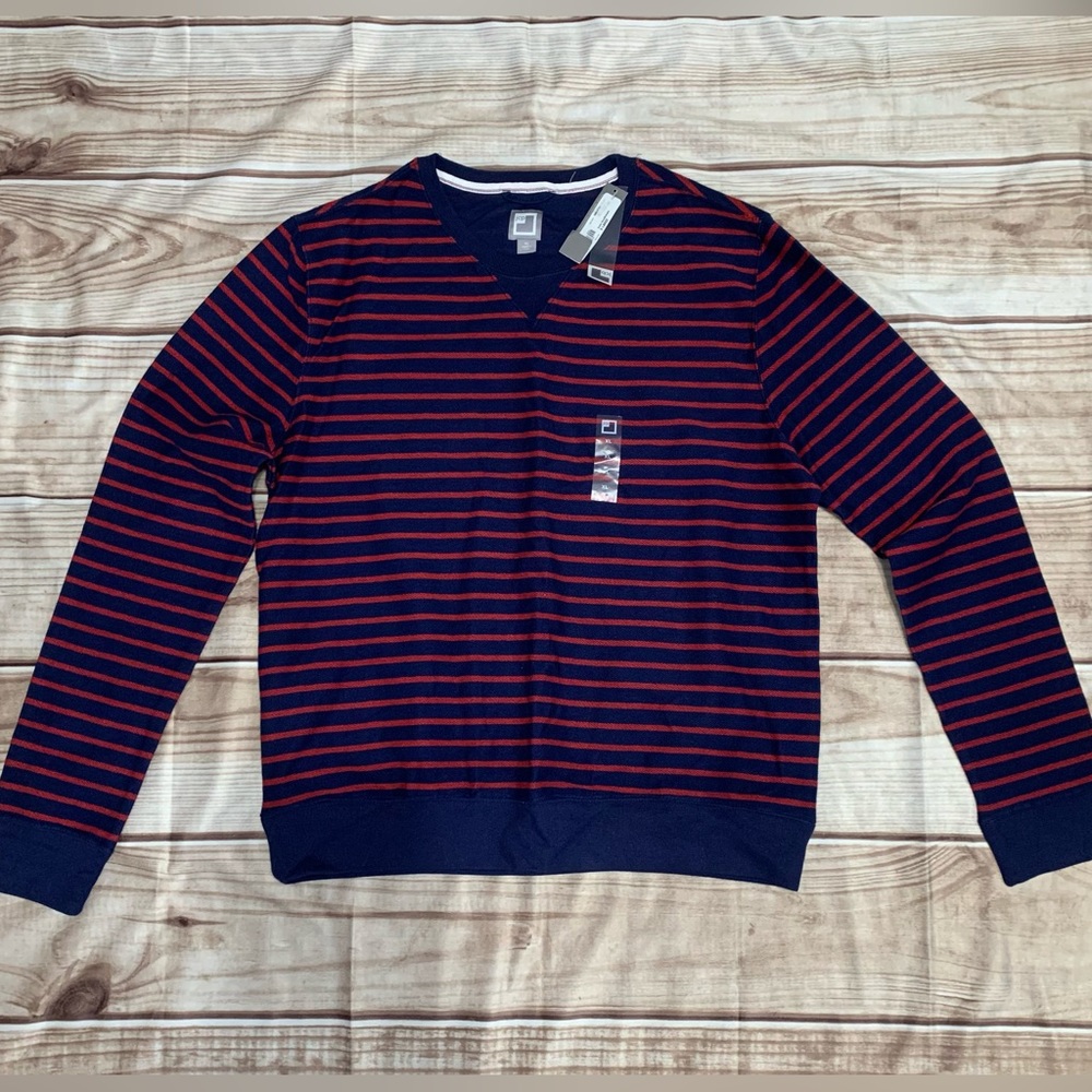 JCPenny Red and Blue Stripe Pullover Sweater Sweatshirt XL